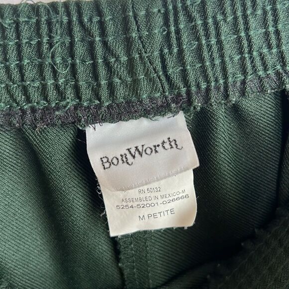 BonWorth Vintage 90s Green Pull On Pants Size Medium Petite MP Scrub Pants - Picture 3 of 3